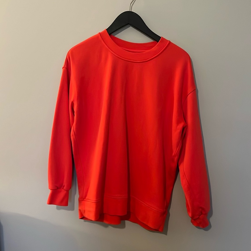 Lululemon Red Perfectly Oversized Crew Sweater
